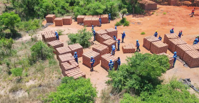 Aerial view of brickworks