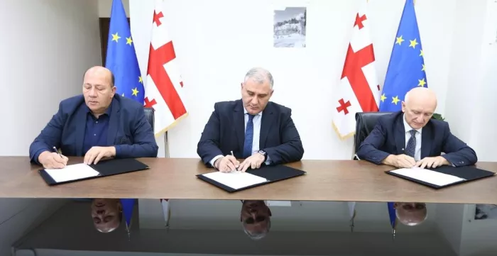 Georgian tripartite constituents signing the first Decent Work Country Programme with the ILO in August, 2024